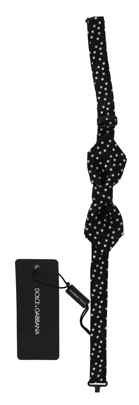 Black Polka Dots Silk Adjustable Neck Papillon Men Bow Tie Dolce & Gabbana