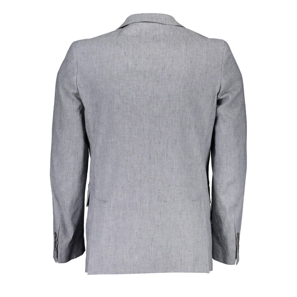 Gray Cotton Blazer
