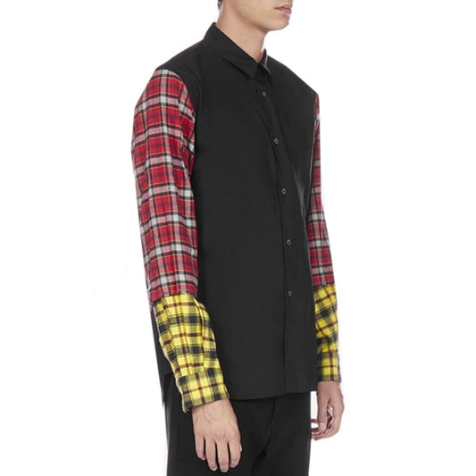 Black Cotton Pattern Shirt