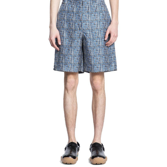 Blue Silk Bermuda Shorts