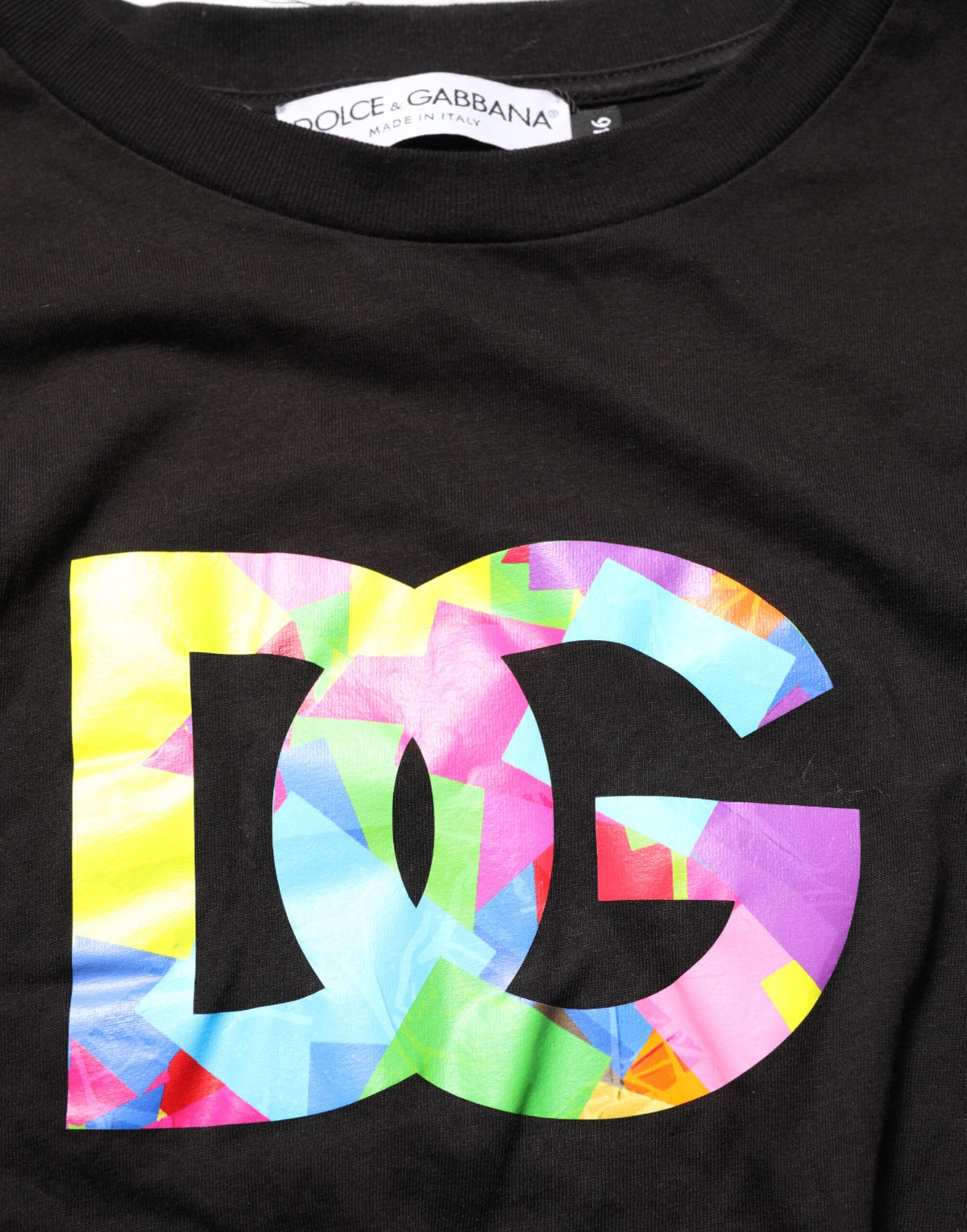 Black Logo Print Cotton Crew Neck T-shirt