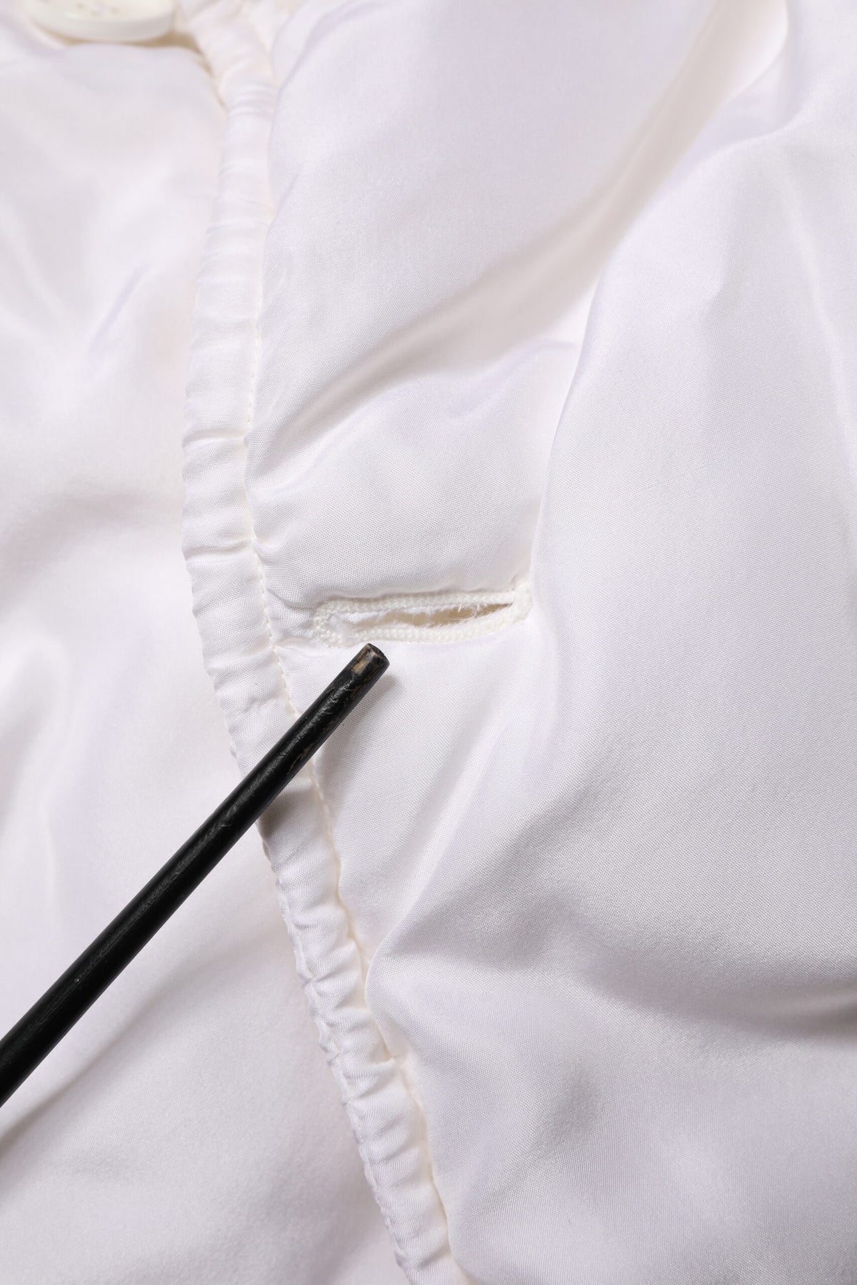 White Silk Padded Parka Men Coat Jacket