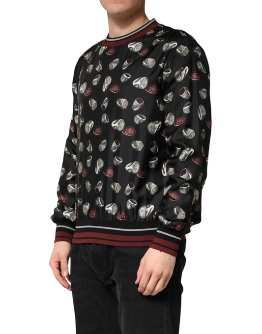 Black Ring Print CrewNeck Sweatshirt Sweater