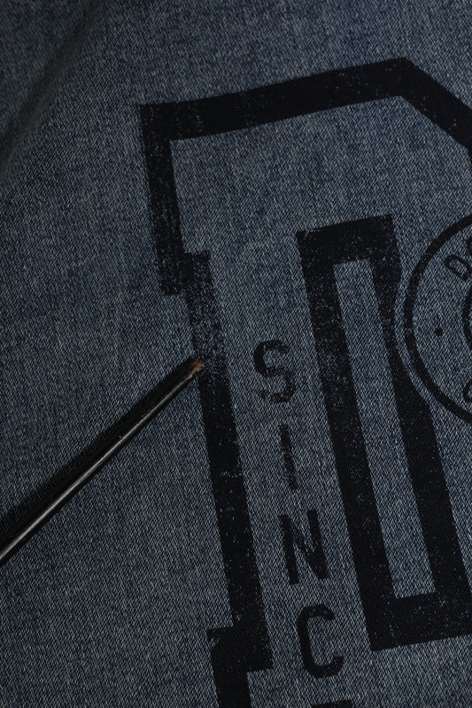 Blue Cotton Logo Hooded Sweatshirt Sweater