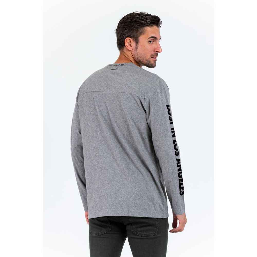 Gray Cotton Long Sleeve T-Shirt