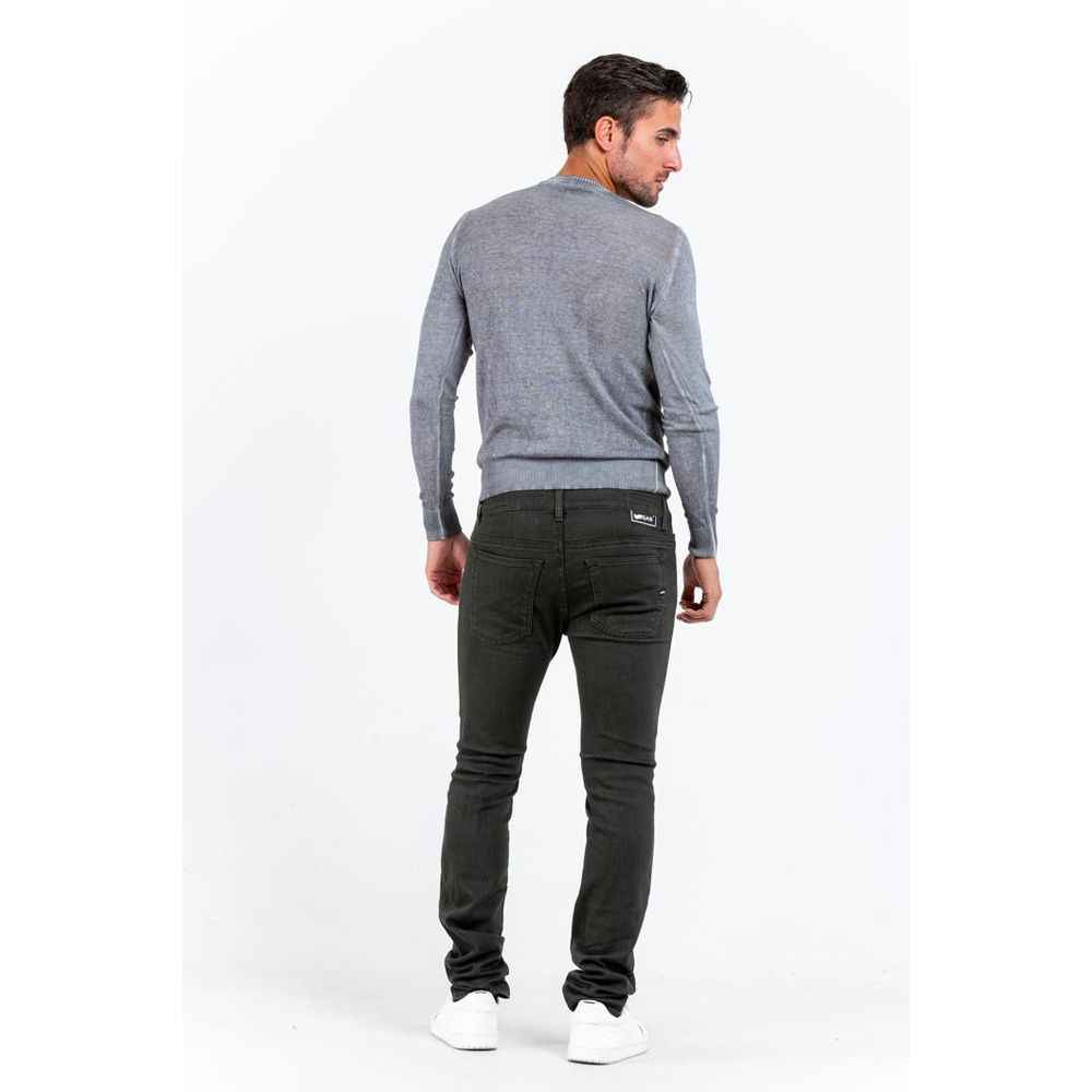 Green Cotton Slim Fit Jeans