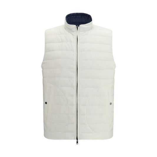 White Polyamide Sleeveless Jacket