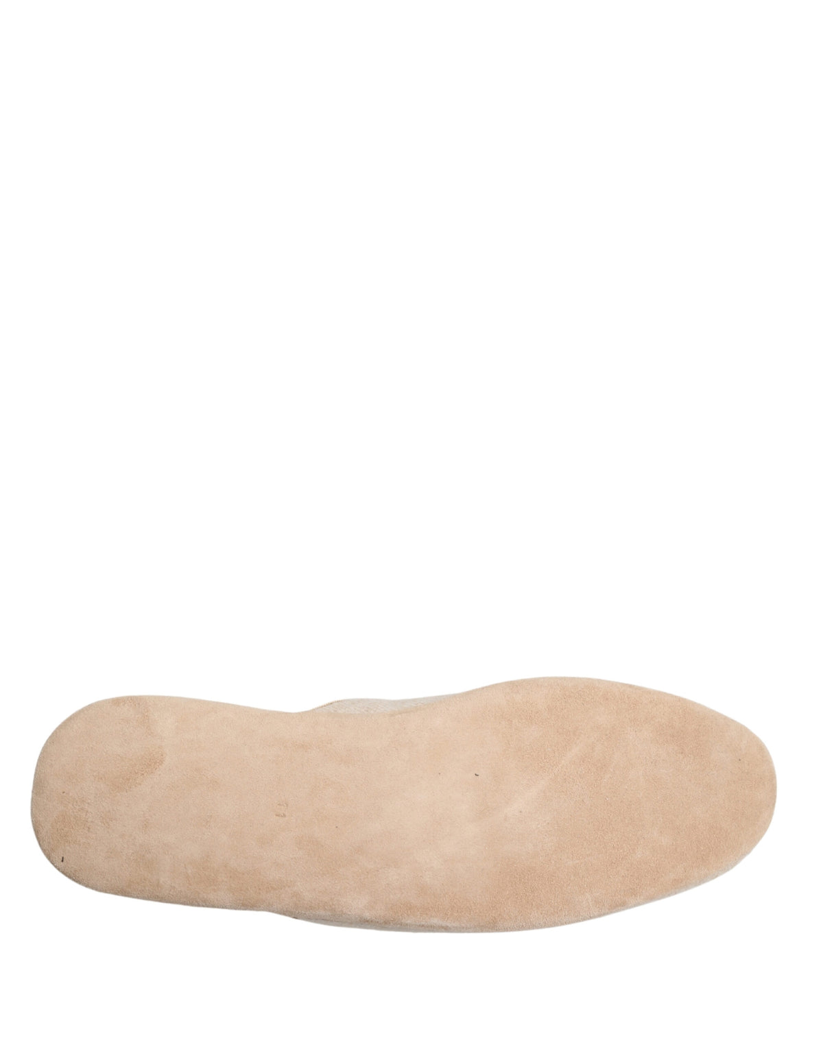 Beige Shetland Wool Red Quilted Slippers Shoes