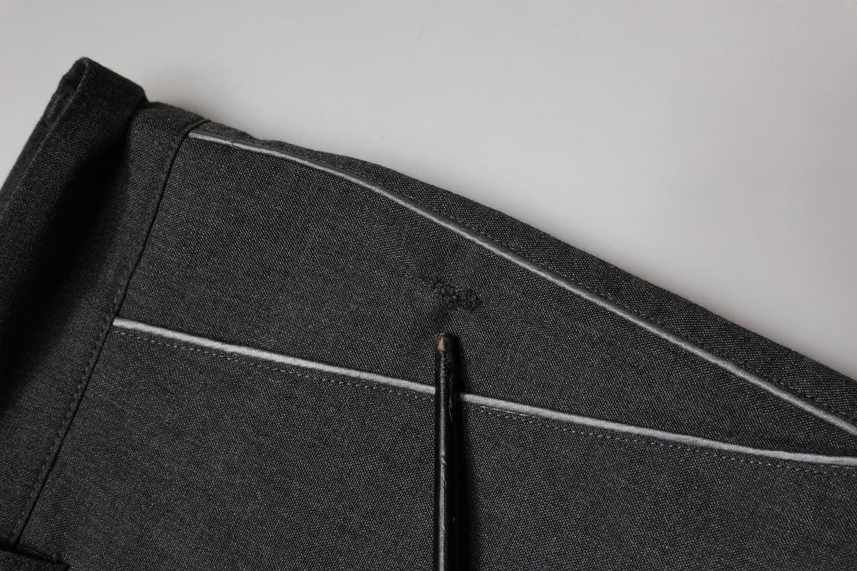 Gray Polyester Formal Dress Trouser Pants