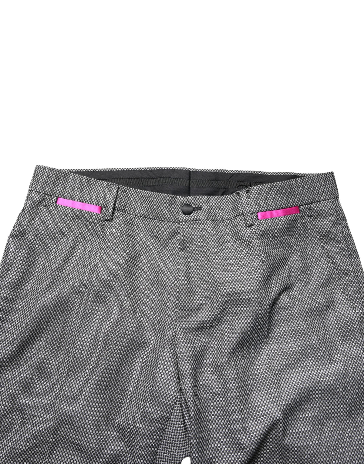 Gray Viscose Skinny Men Dress Trouser Pants
