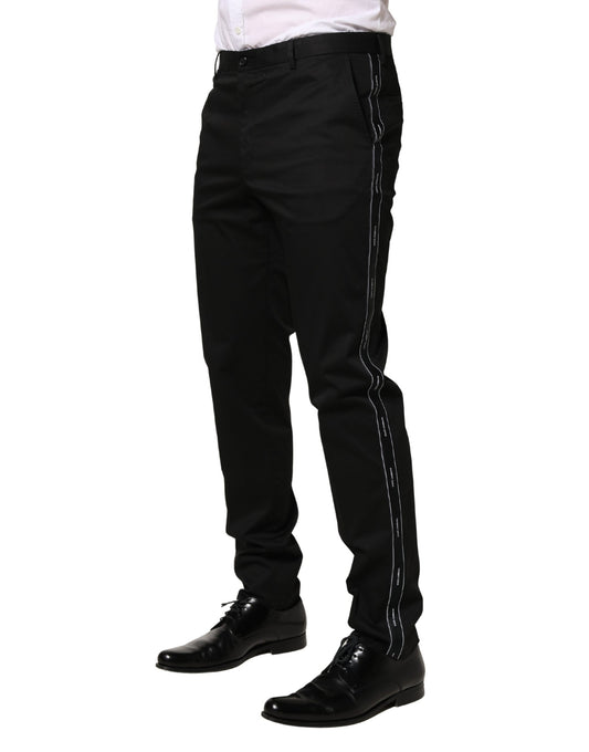 Black Cotton Skinny Men Dress Trouser Pants