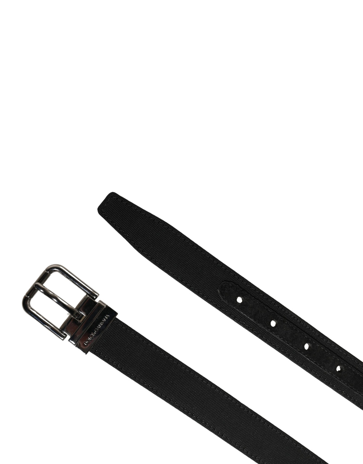 Men Black Viscose Leather Metal Buckle Belt