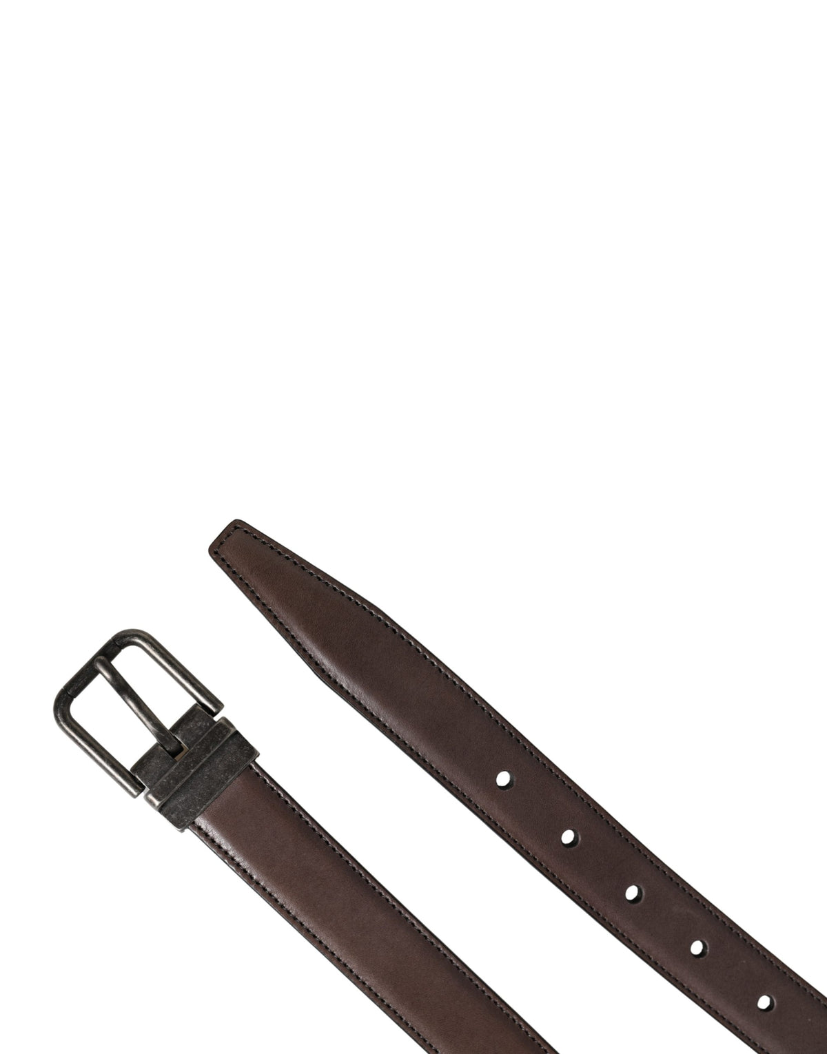 Men Brown Classic Leather Metal Buckle Belt