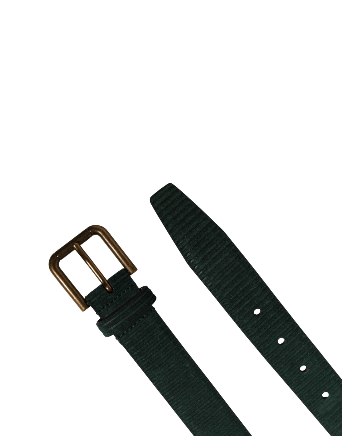 Men Green Velvet Leather Metal Buckle Belt