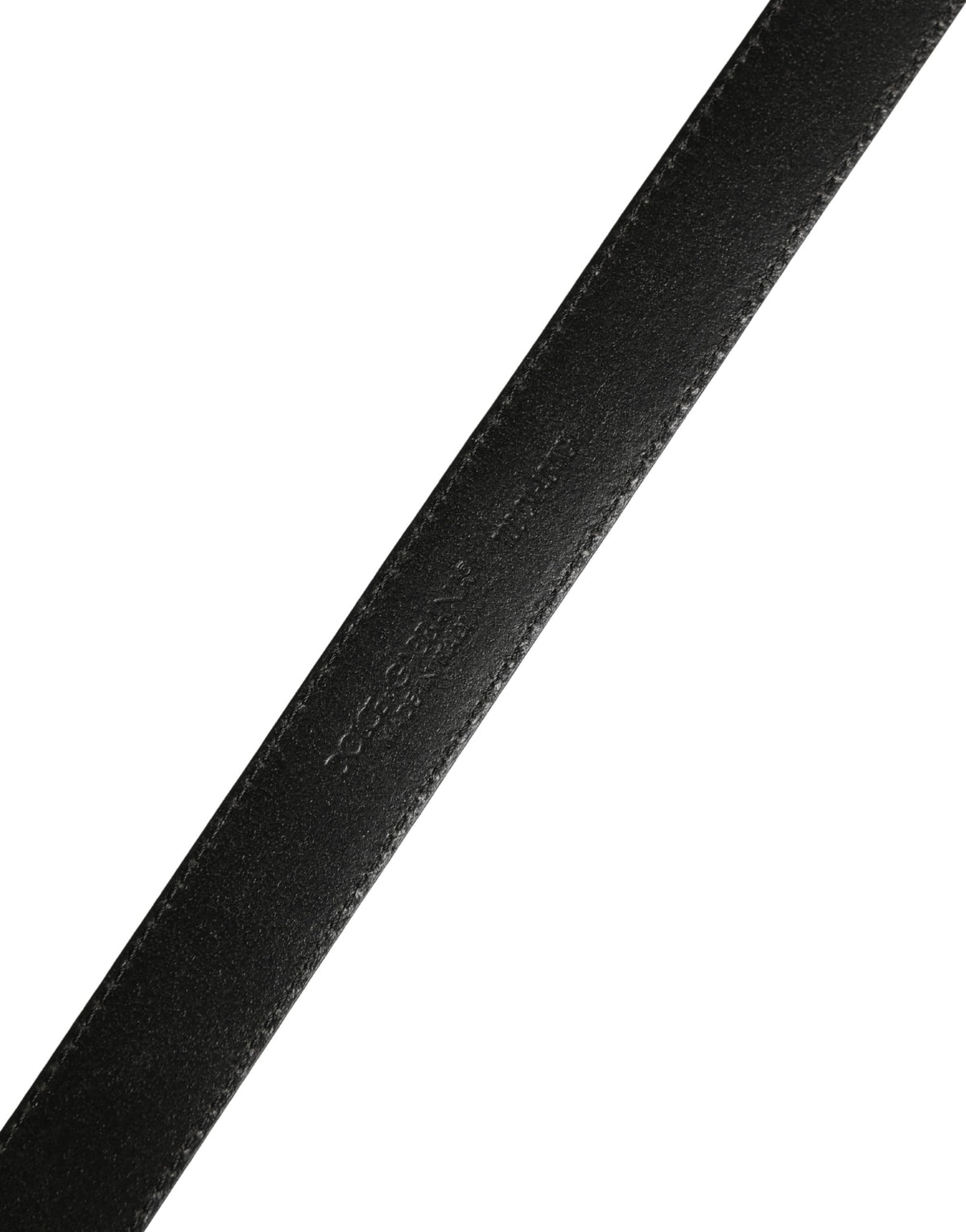 Men Black Calf Leather Logo Metal Buckle Belt