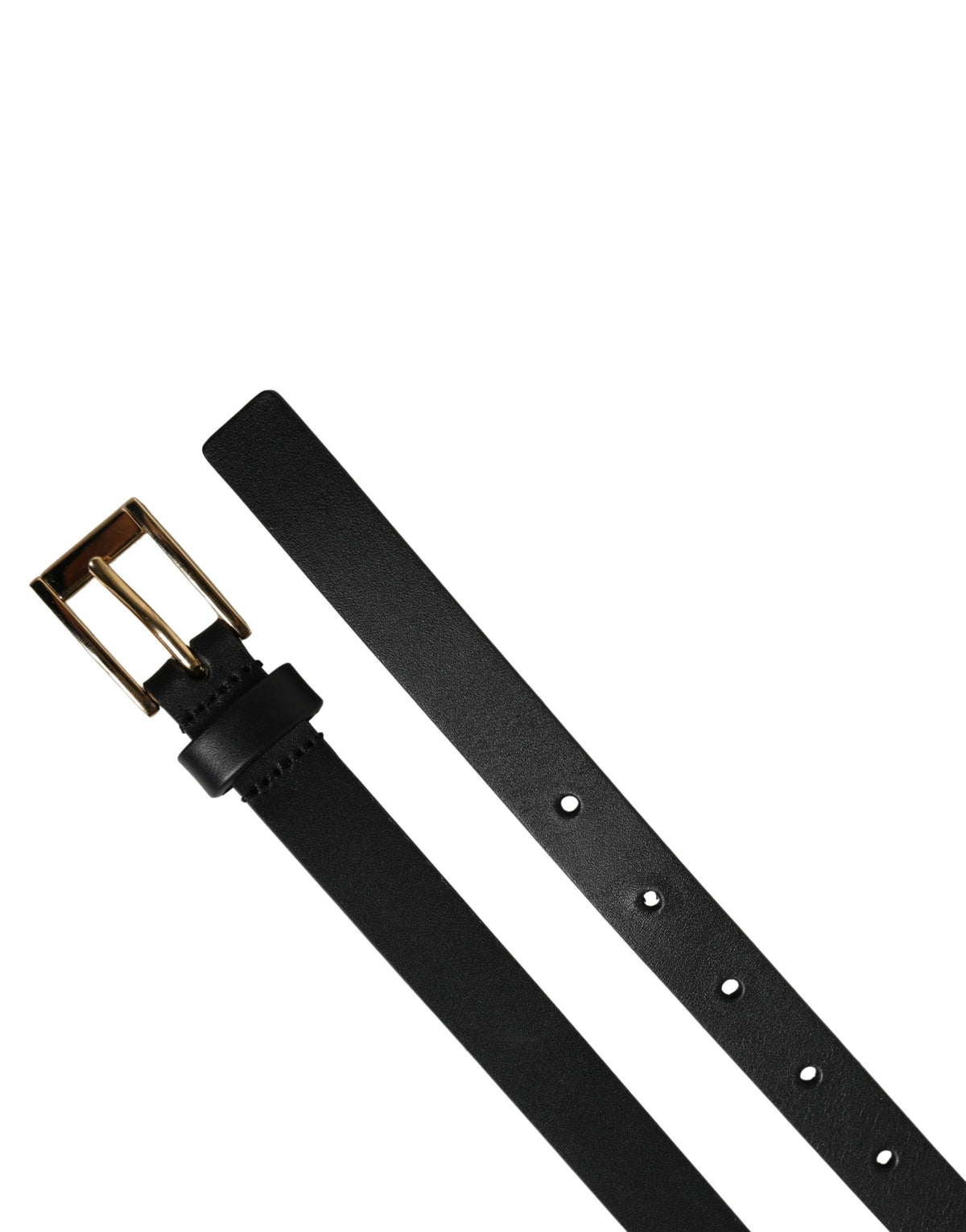 Men Black Leather Classic Metal Buckle Belt