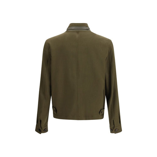 Bicolor Wool Full-Length Jacket