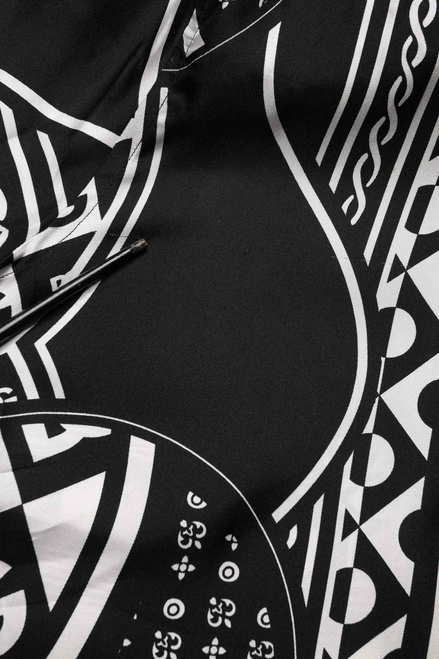 Black Silk Logo Print Short Sleeves Shirt