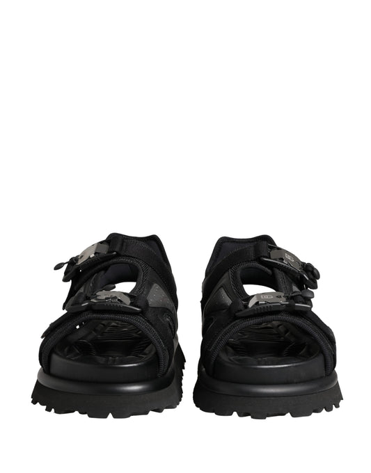 Black Logo Detailed Men Chunky Sandals Shoes
