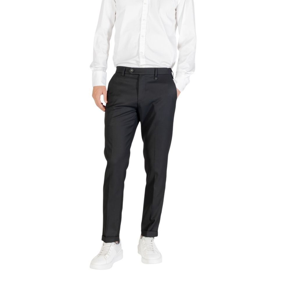 Black Polyester Skinny Pants