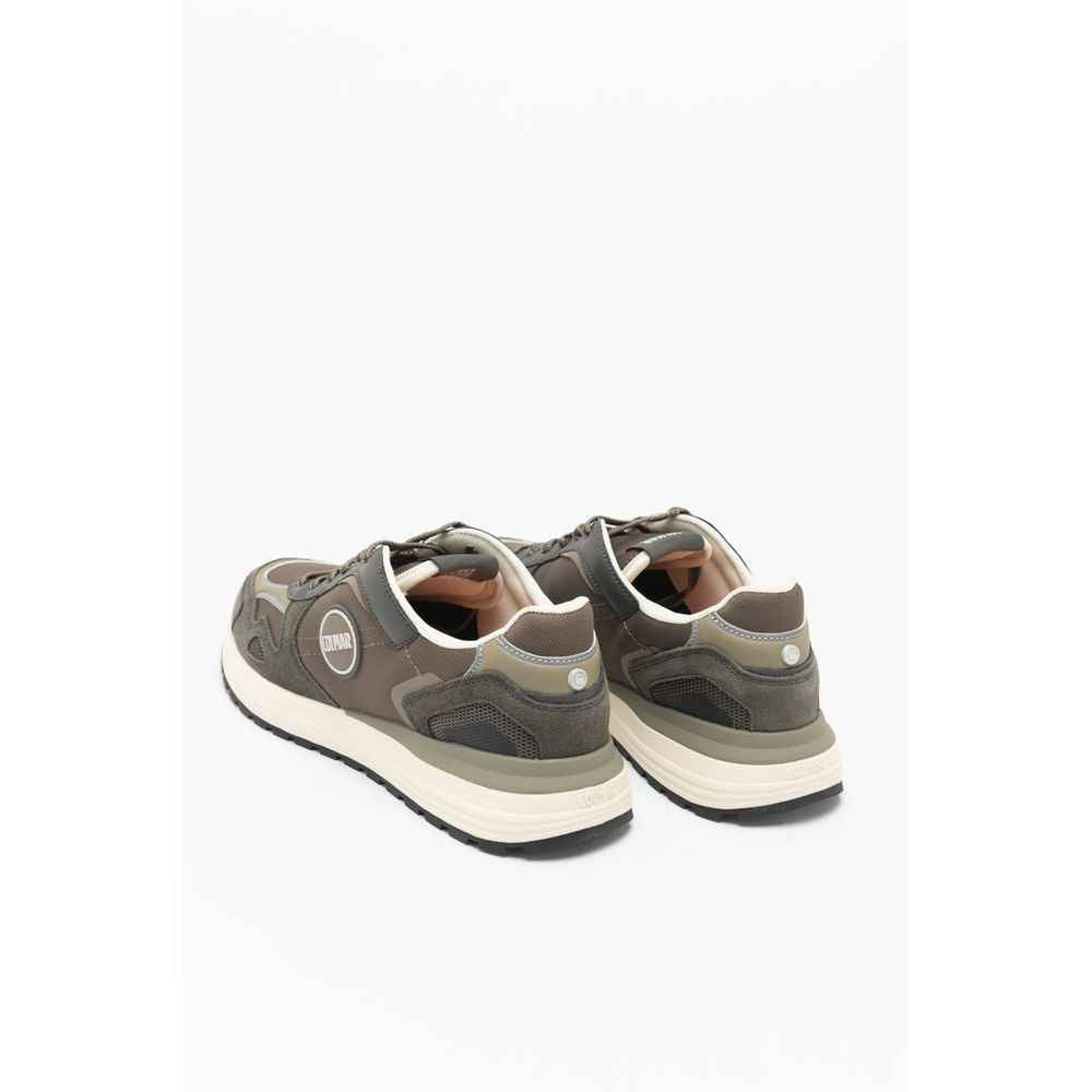 Brown Polyester Athletic Sneakers
