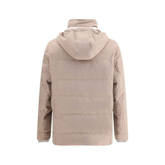 Beige Cashmere Full-Length Jacket