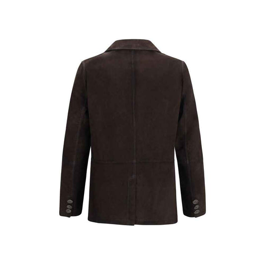 Brown Lamb Ovis Aries Aries Leather Jacket