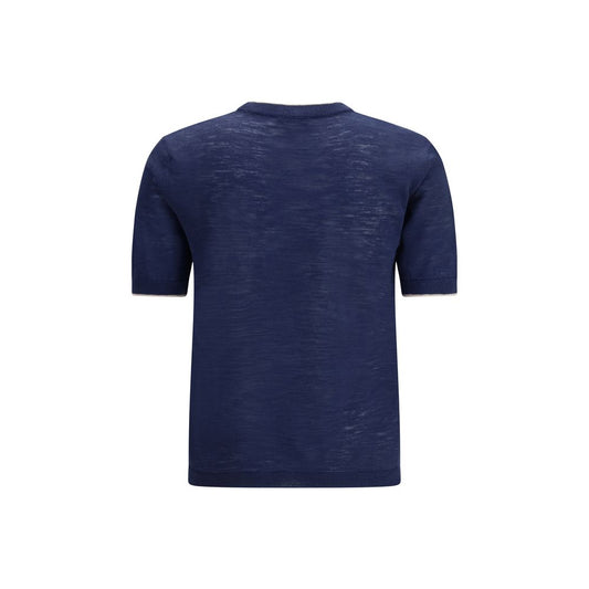 Blue Linen Shortsleeve Shirt