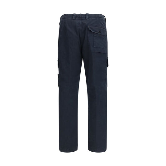 Blue Cotton Cargo Pants