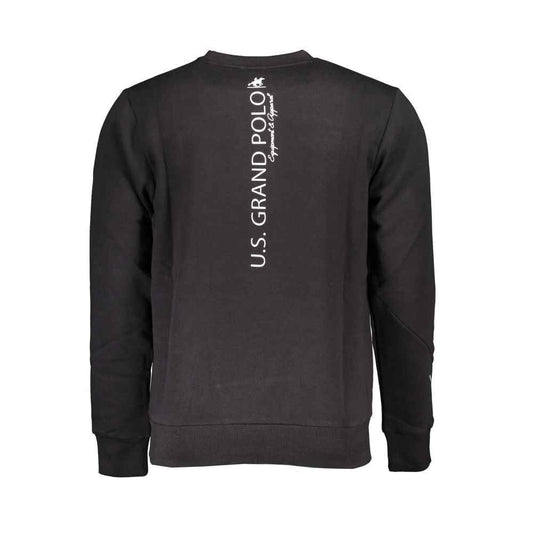 Black Cotton Men Sweatshirt