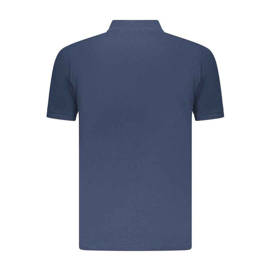 Blue Cotton Men Polo