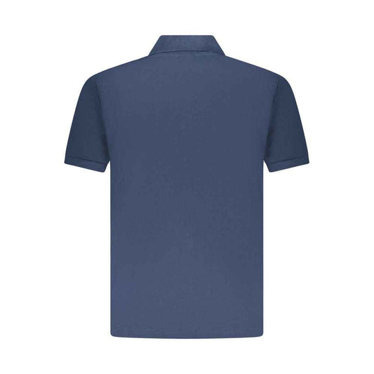 Blue Cotton Men Polo Shirt