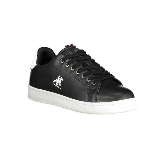 Black Polyurethane Men Sneaker
