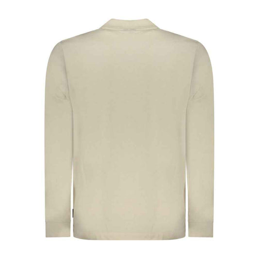 Beige Cotton Men Polo Shirt