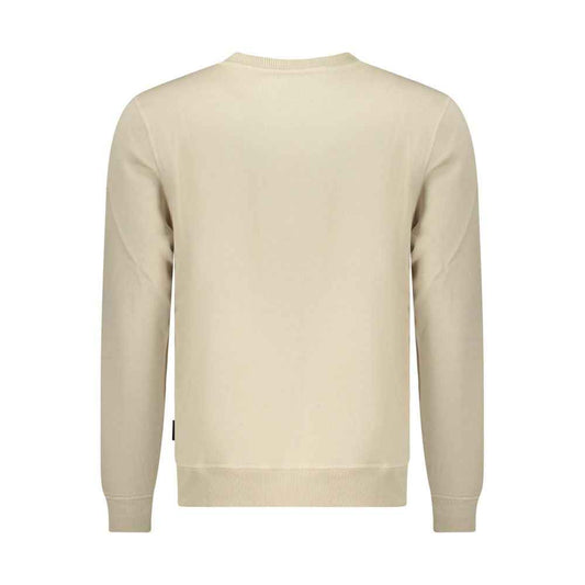Beige Polyester Men Sweatshirt