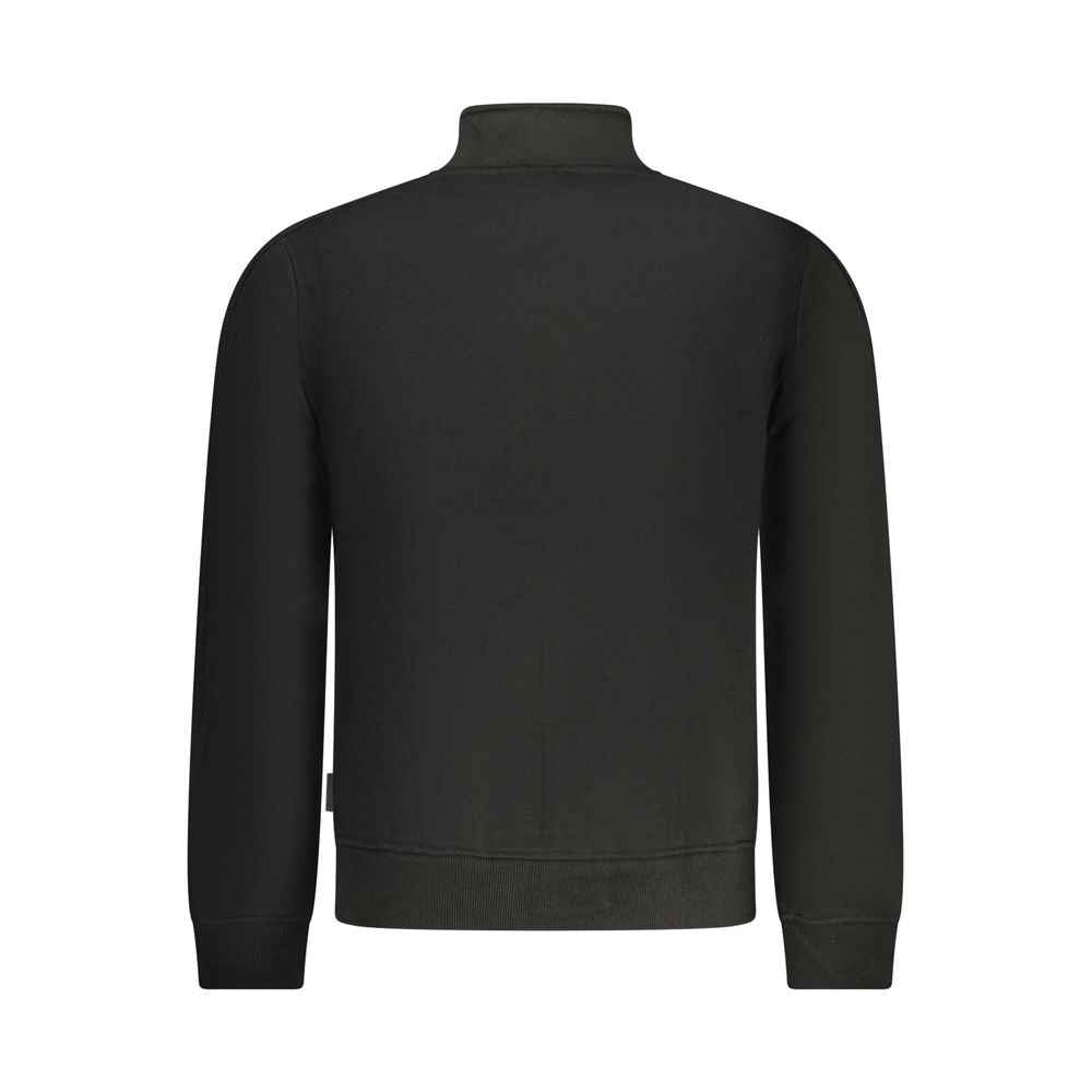 Black Cotton Men Sweatshirt
