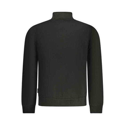 Black Cotton Men Sweatshirt