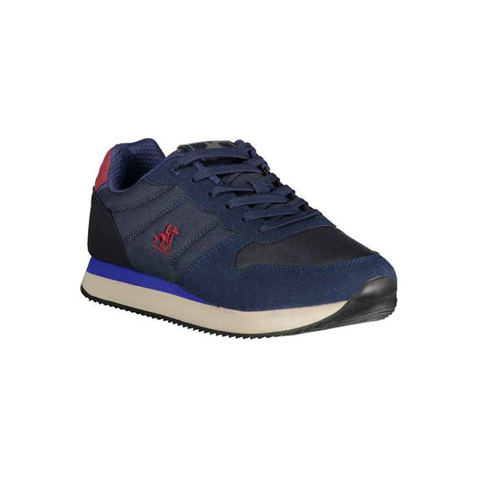 Blue Polyurethane Men Sneaker