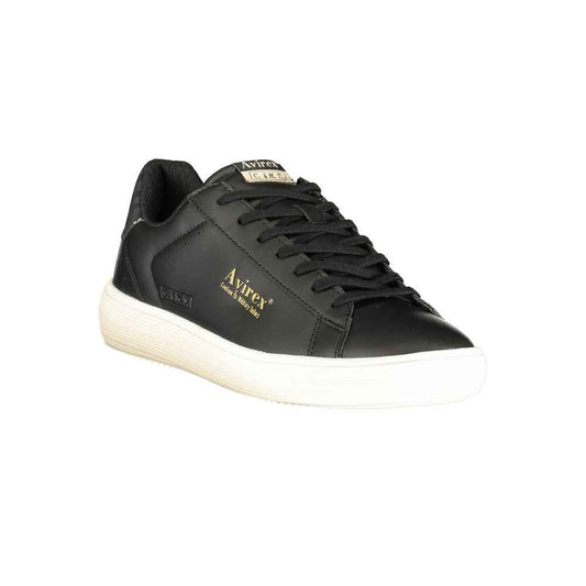Black Polyurethane Men Sneaker
