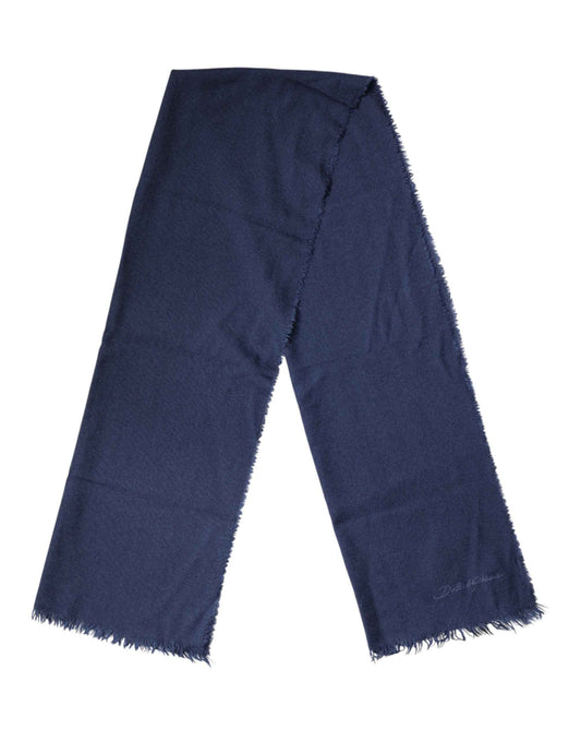 Blue Cashmere Fringes Wrap Foulard 70cm x 200cm Scarf Men