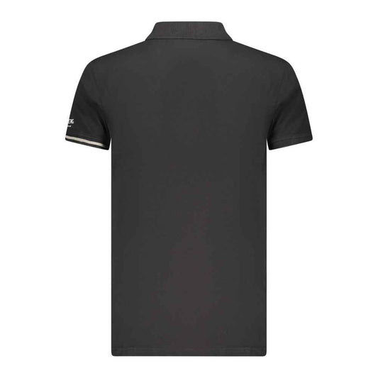 Black Cotton Men Polo Shirt