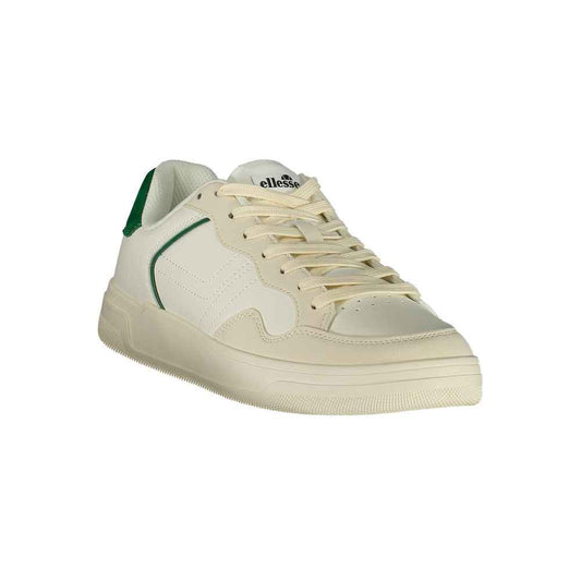 White Polyester Athletic Sneakers