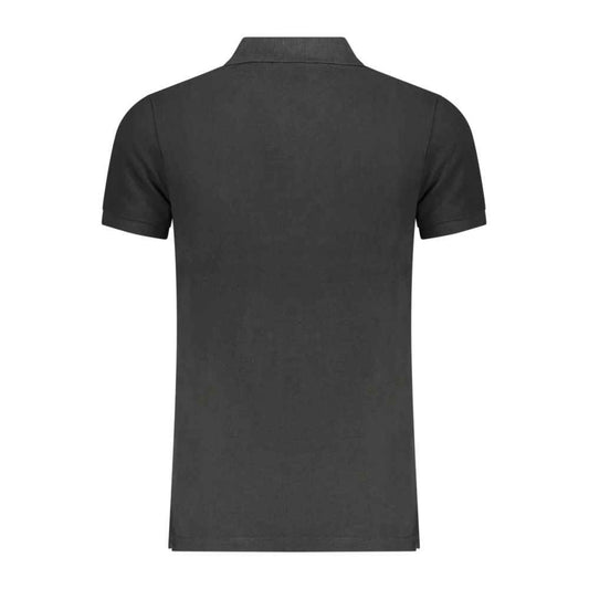 Black Cotton Men Polo Shirt