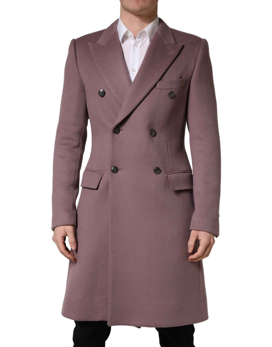 Brown Double Breasted Men Trench Coat Jacket