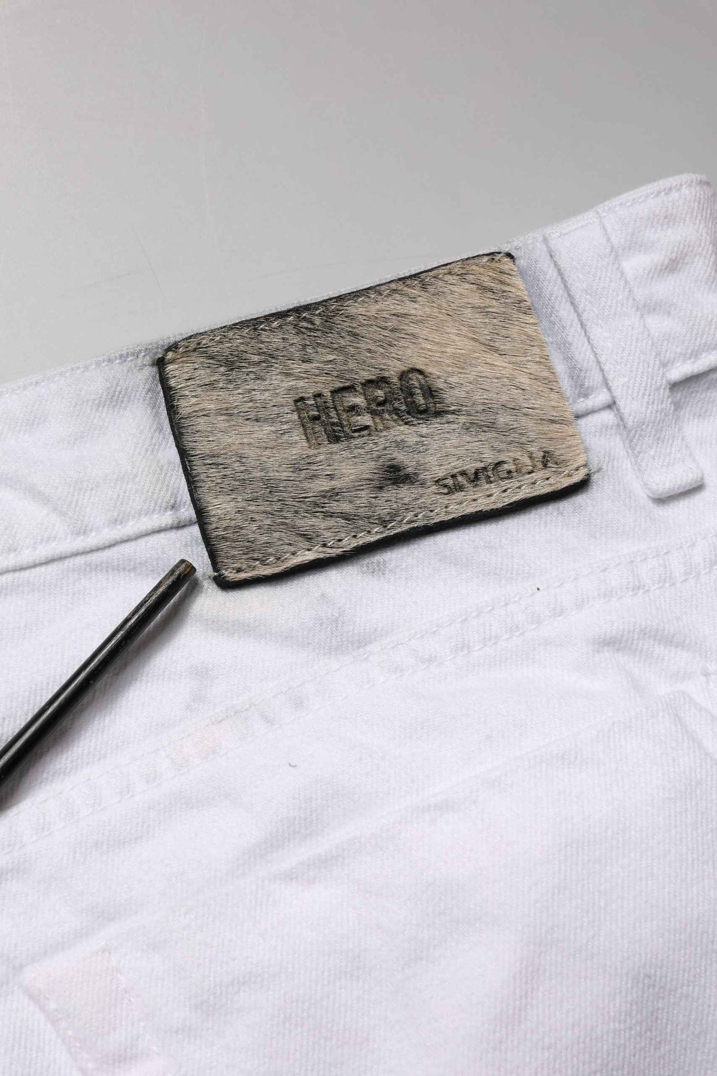 White Mid Waist Cotton Skinny Denim Men Trouser Jeans