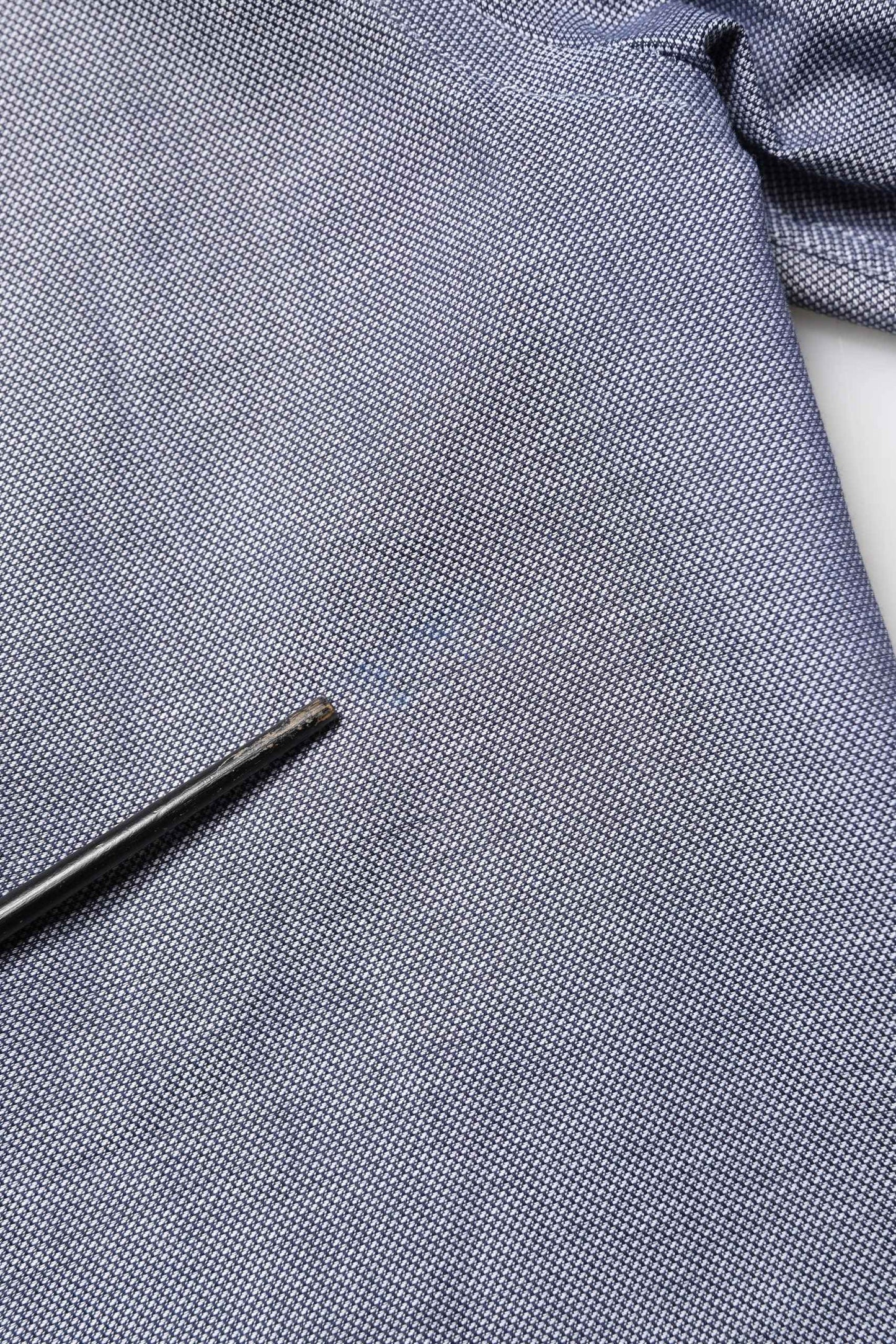Dark Blue Cotton Long Sleeves Collared Dress Formal Shirt