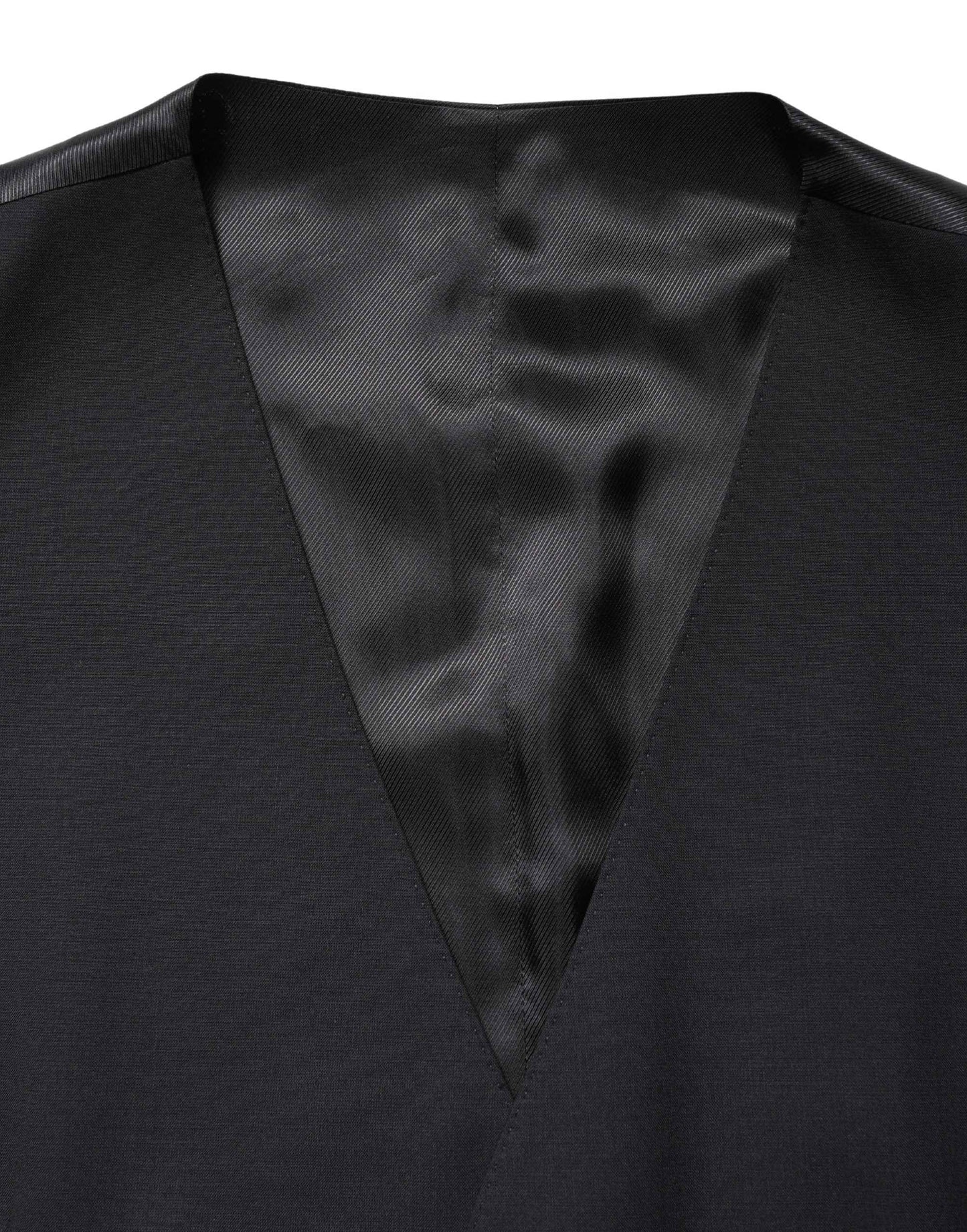 Black Wool Single Breasted Waistcoat Vest