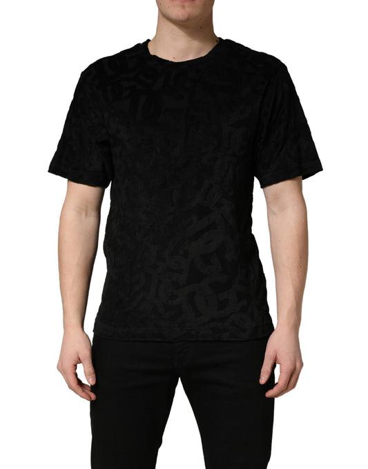 Black DG Mania Logo Print Casual T-shirt
