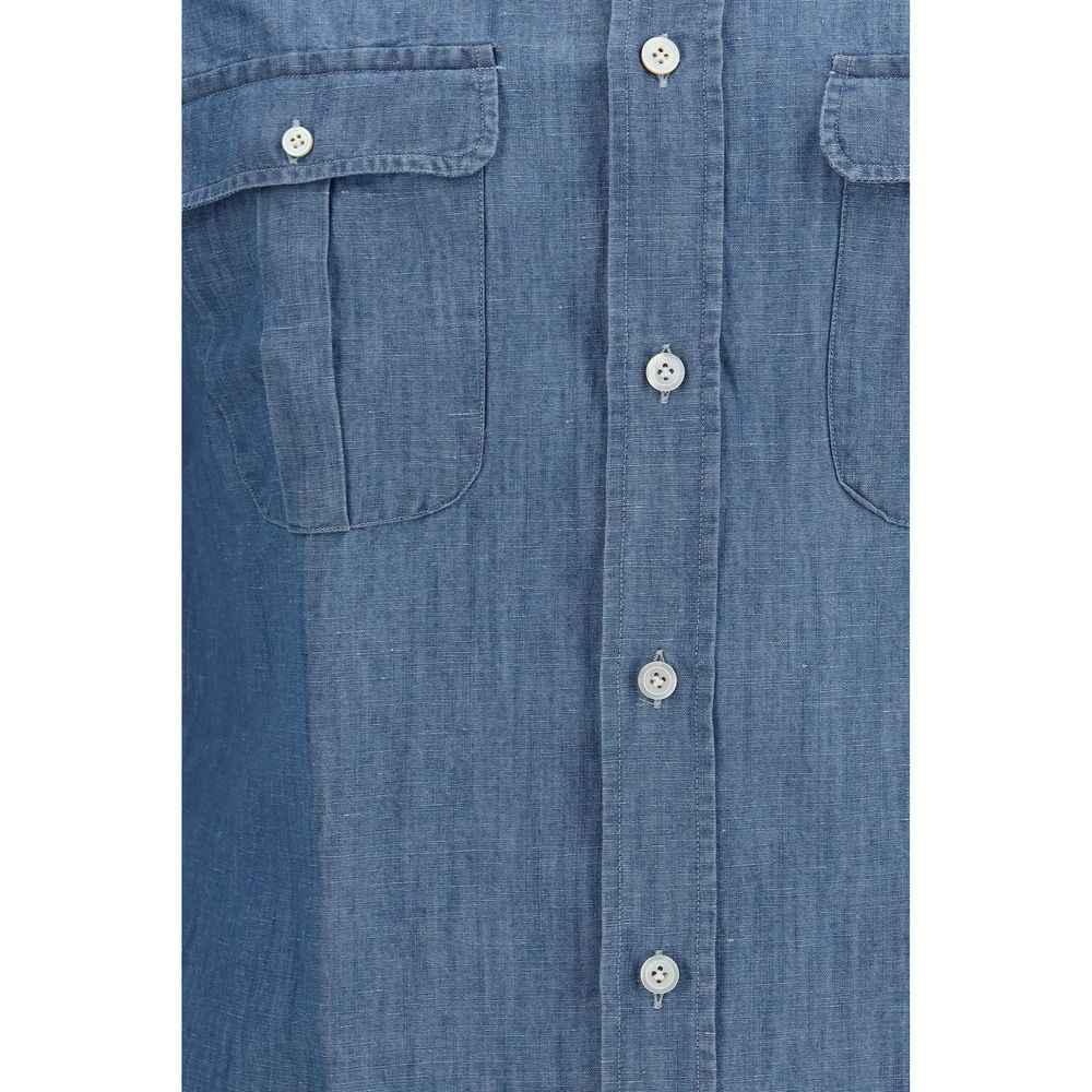 Blue Cotton Dress Shirt