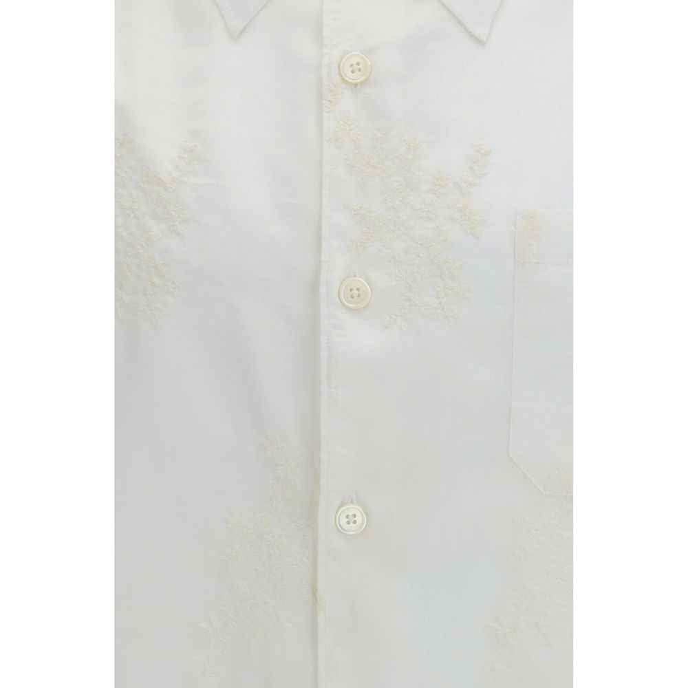 White Cotton Pattern Shirt